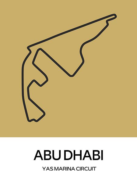 Abu Dhabi track map circuit by Milky Fine Art