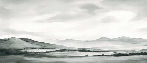 Landschap in grijstinten - Minimalistisch