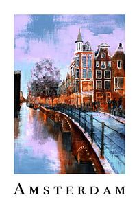 Poster Amsterdam Purple Sky