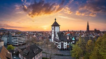 Freiburg Zonsondergang Panorama van Michael Abid
