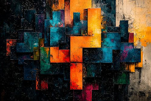 Kleurrijke abstracte rechthoeken compositie