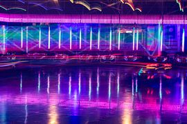 Light trails from a bumper car – a long-exposure shot at the funfair by Mixed media vector arts