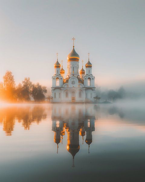 Licht over een kerklandschap van fernlichtsicht