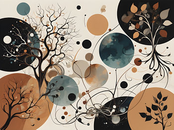 Abstracte Bomen in Harmonieuze Compositie