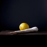 Minimalist photo of lemon and carrot