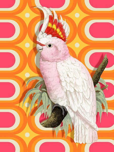 Vintage Retro Cockatoo by Marja van den Hurk