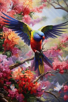 Tropical Parrot by New Future Art Gallery