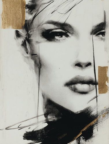 Charcoal Elegance with golden accents by Carla Van Iersel