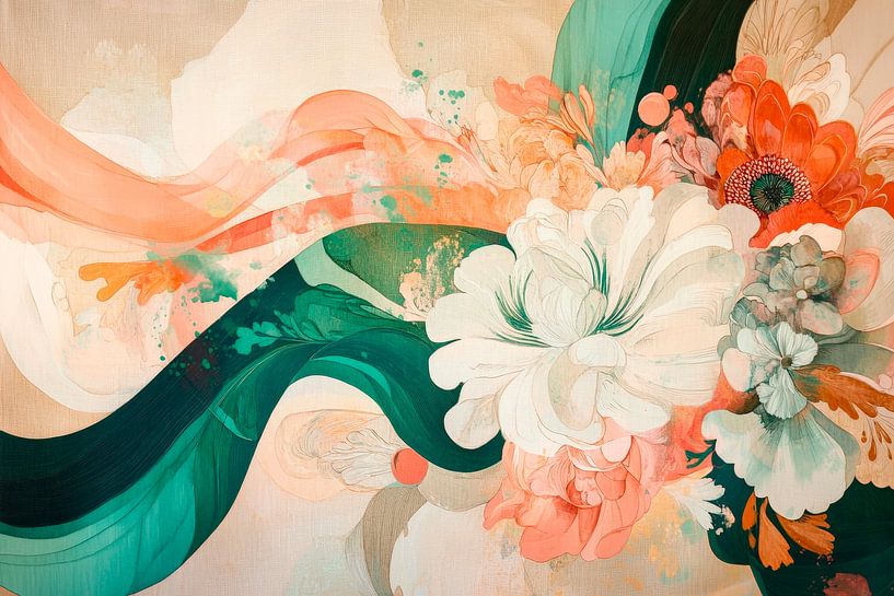 Blühende Aquarell-Komposition von Poster Art Shop