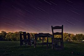 De nacht valt over kampeerterrein Lange Paal von Remco de Vries
