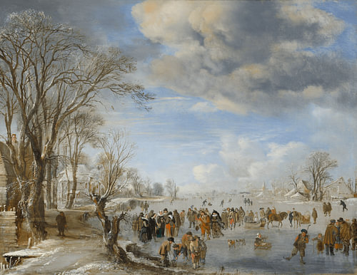 Winter in Holland Skating Scene - Aert van der Neer