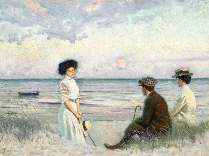 Paul Fischer, Abendstimmung am Strand von Falsterbo - 1909 von Atelier Liesjes