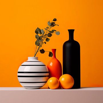 Still Life with Yellow Background van Harry Hadders