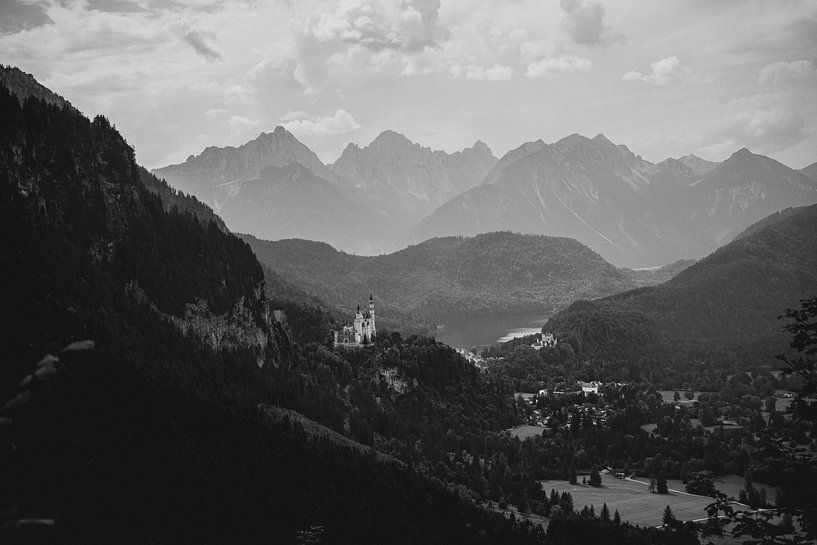 Neuschwanstein Castle and the Allgäu/Tannheim Alps by Leo Schindzielorz
