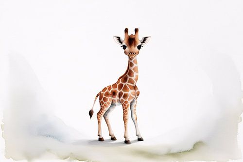 Realistische baby giraffe illustratie