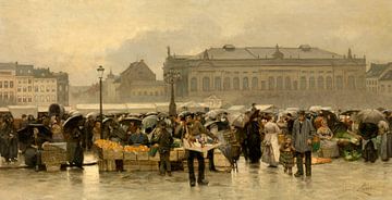 The theatre market in Antwerp, Emile Claus