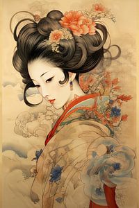 Geisha enchantée, harmonie de la beauté