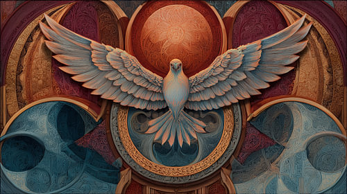 Witte duif en patronen symbolisme
