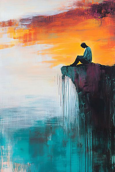 Lonely silhouette on cliff edge by Imperial Art House