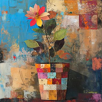 Art floral abstrait | Bloom sur Blikvanger Schilderijen