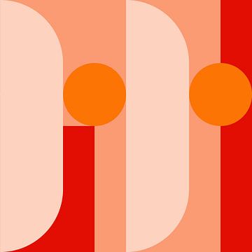Funky retro geometrisch 3_1. Moderne abstracte kunst in heldere kleuren. van Dina Dankers