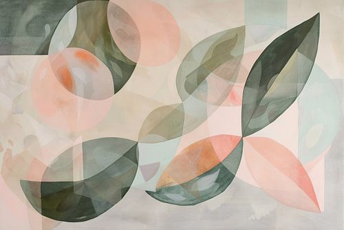Zachte pasteltinten en botanische abstractie