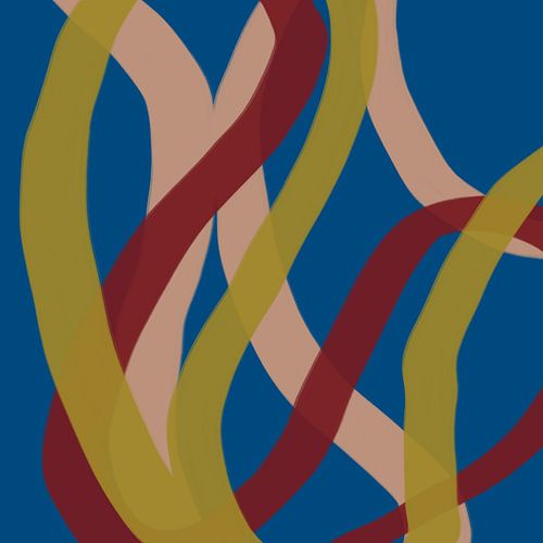 Kleurrijke en speelse moderne abstracte lijnen in blauw, roze, wit