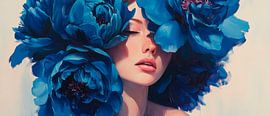 Blumenkrone in Blau – Verträumte Schönheit von Poster Art Shop