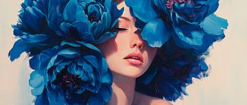 Blumenkrone in Blau – Verträumte Schönheit von Poster Art Shop