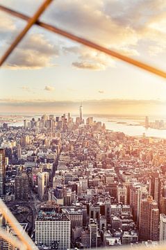 New York City Skyline  - Freedom Tower - Black and White  van Rob van der Voort