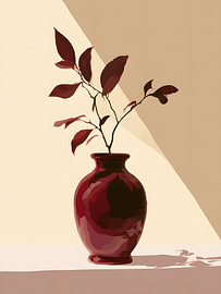 Botanische Vase „Sunlit Burgundy“ von Mosaic Dialogue
