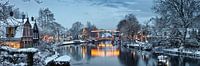 Beleuchteter Weihnachtsbaum und Zugbrücke über die Vecht in Vreeland von Frans Lemmens Miniaturansicht