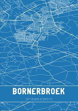 Blauwdruk | Landkaart | Bornerbroek (Overijssel) van Rezona
