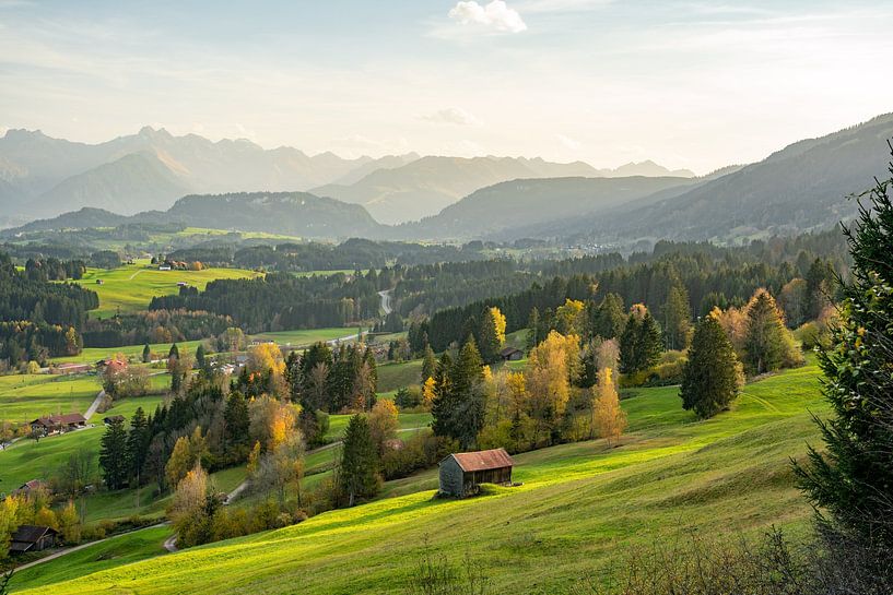 Ofterschwang View of the Allgäu and the Allgäu Alps by Leo Schindzielorz