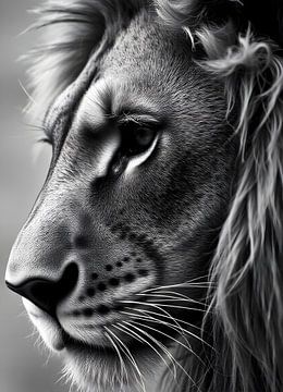 TW living - black white photo - lion 2 by TW living