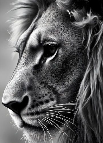 TW living - black white photo - lion 2