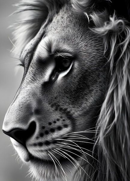 TW living - black white photo - lion 2 von TW living