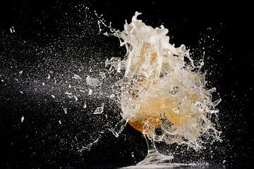 Beer glass with beer exploded by Caroline Pleysier