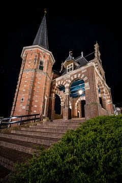 Starry sky above the Watergate in Sneek by Fotografiecor .nl
