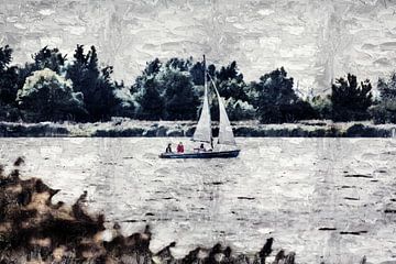 Sailing on the Binnenschelde in Bergen op Zoom (Brabant) by Art by Jeronimo