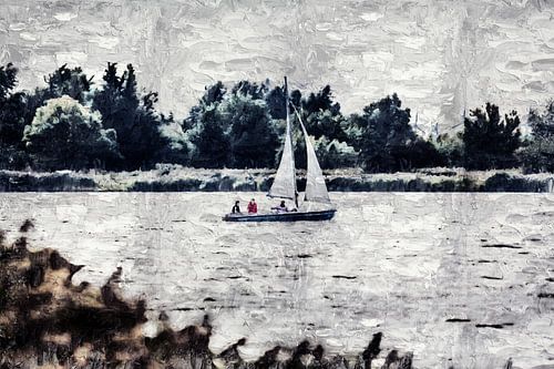 Naviguer sur le Binnenschelde à Bergen op Zoom (Brabant) sur Art by Jeronimo