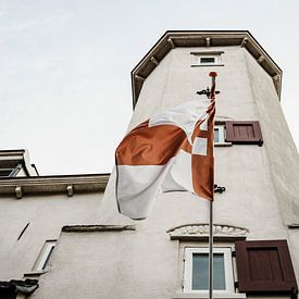 Amersfoortse vlag aan Sint-Elisabeth Gasthuis van Amersfoort Fotoprint