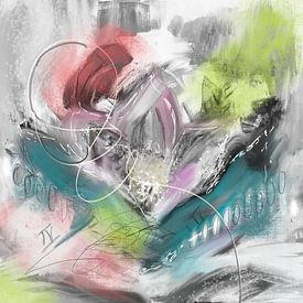 Momenten vol magie - Abstract en kleurrijk kunstwerk vol geluk van Susanna Schorr