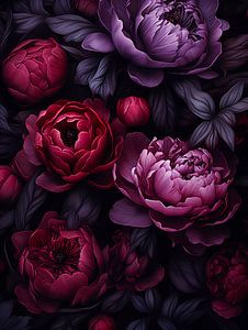 moody peonies by haroulita