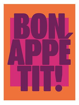 Bon Appétit - Roze en oranje van Malou Studio