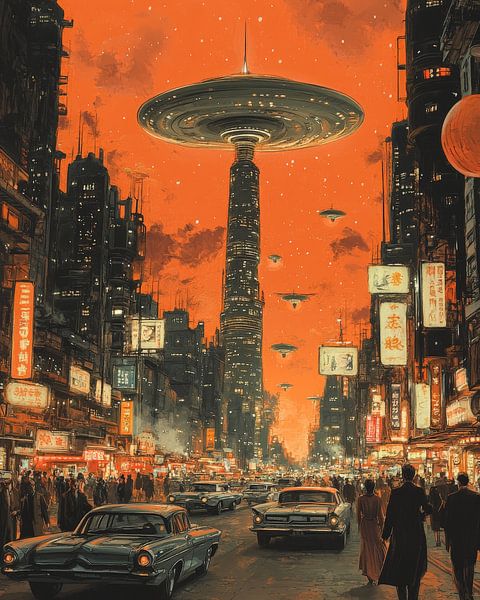 Paysage urbain rétro et futuriste par Jordan