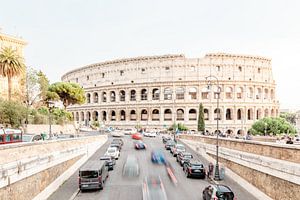 Heavy traffic at the Colosseum in Rome