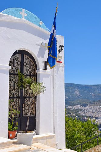 White and Blue on top of Lycabettus Hill