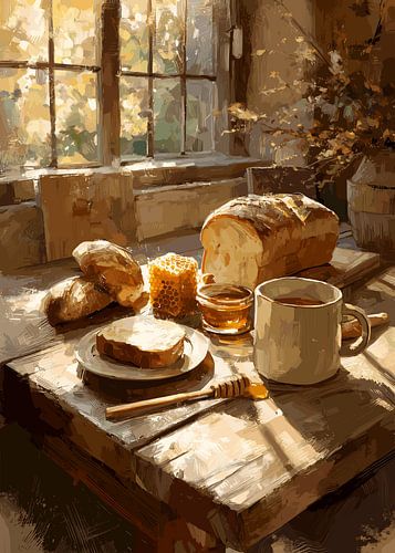 Rustic breakfast in the light