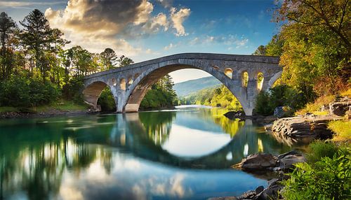 Fluss mit eine Brücke